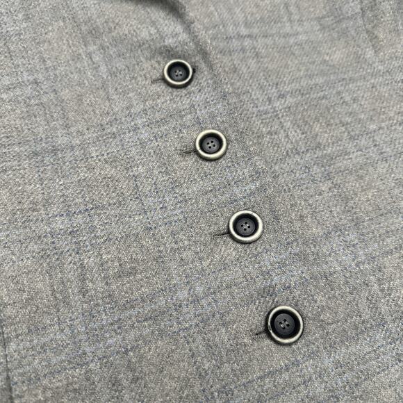Akris Blazer Womens 6 Gray Plaid Wool Cashmere Four Button Jacket Workwear - Picture 3 of 16